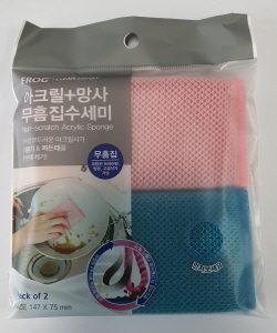 FROG 아크릴망사무흠집수세미2P