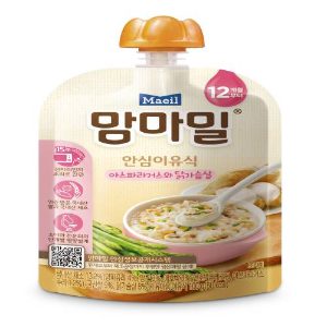 매일유업 맘마밀 안심이유식 아스파라거스와 닭가슴살 100g