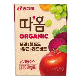 빙그레 따옴 오가닉 사과 청포도 당근 레드비트 120ml
