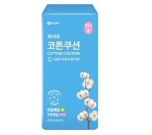 유한킴벌리 화이트 코튼 쿠션 라이너 롱 75개입